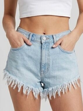 Urban Outfitters BDG High Rise Cheeky Fringe Denim Shorts 28